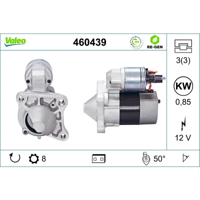 Kuva VALEO 460439 Starttimoottori 12 0,8 8 RENAULT: MEGANE I Grandtour, SCENIC 2, 3 DACIA: Duster SUV, Sandero