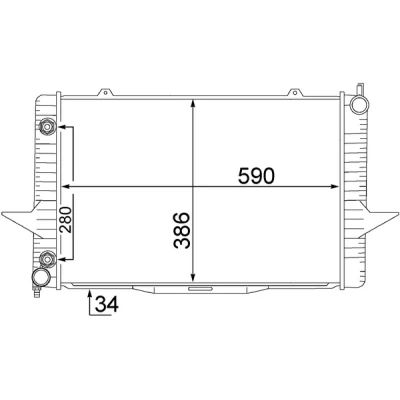 Kuva MAHLE ORIGINAL CR 1544 000S Jäähdytin 590 386 34 Jäähdytysrivat juotetut VOLVO: V70 I, S70, C70 I Coupe