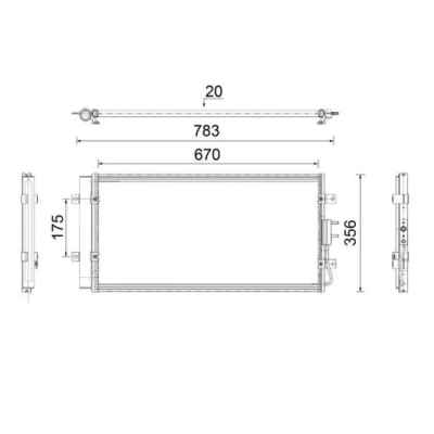 Kuva MAHLE ORIGINAL AC 921 000P Ilmastoinnin Lauhdutin Vedenerottimella 670
