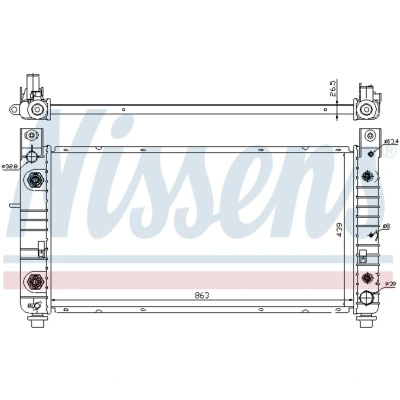 Kuva NISSENS 69091 Jäähdytin Alumiini 863 439 27 Jäähdytysrivat juotetut CHEVROLET: Silverado 2500 I