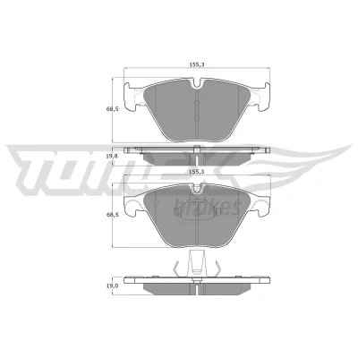 Kuva TOMEX brakes TX 17 35 Jarrupalat Etuakseli Kulumisenilmaisemelle BMW: 5 Touring, Sedan, 6 Gran Coupe