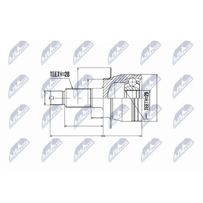 Kuva Nivelsarja, vetoakseli, Etuakseli, oikea, vasen FIAT SEDICI, SUZUKI SX4, SX4 Sedan OE 71742702, 71742703