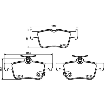 Kuva HELLA 8DB 355 037 791 Jarrupalat akustisella kulumavaroittimella FORD: Mondeo 5 Kombi, KUGA 2, Focus Mk4 Turnier