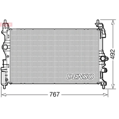 Kuva DENSO DRM20051 Jäähdytin 620mm 376mm 16mm OPEL: Corsa E Hatchback