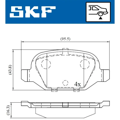 Kuva SKF VKBP 90472 Jarrupalat Ei kulumisenilmaisimelle ALFA ROMEO: 147, 156 Sedan, GT