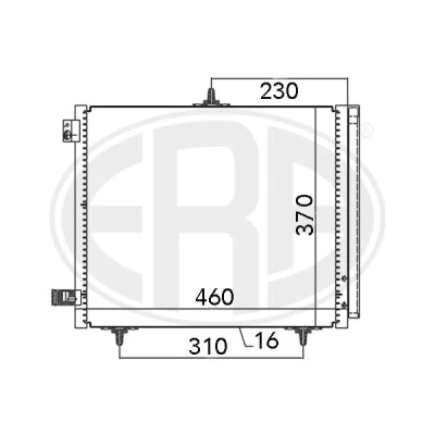 Kuva ERA 667009 Ilmastoinnin Lauhdutin Vedenerottimella 460 CITROËN: DS3 Hatchback, C2 C3 I PEUGEOT: 207 208 Hatchback