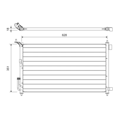 Kuva VALEO 817836 Ilmastoinnin Lauhdutin Vedenerottimella 15 10 Alumiini 351 R 134a