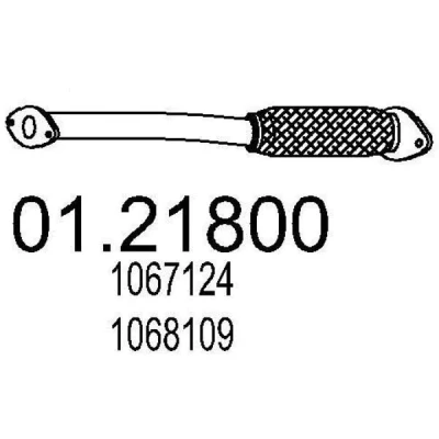 Kuva MTS 01.21800 Pakoputki 630 Edessä keskiäänenvaimentajalle FORD: FIESTA 4