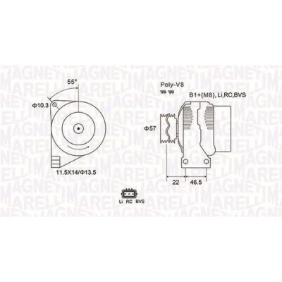 Kuva MAGNETI MARELLI 063731958010 Laturi 12V 150A LAND ROVER: Discovery 4, 3