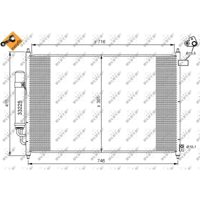 Kuva NRF EASY FIT 35866 Ilmastoinnin Lauhdutin Vedenerottimella, Tiivisterenkaalla 15,5 10,1 Alumiini 716 HONDA: FR V
