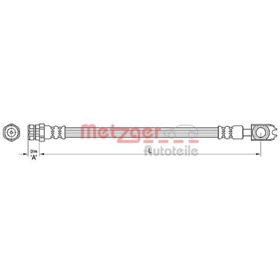 Kuva METZGER 4110441 Jarruletku 256 VOLKSWAGEN: Passat B6 Variant, Tiguan I, SEAT: Alhambra II