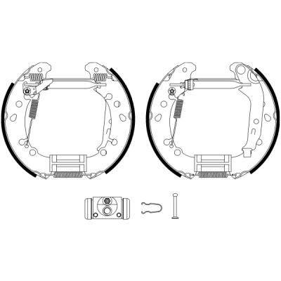 Kuva TEXTAR Shoe Kit Pro 84075000 Jarrukenkäsarja, Rumpujarru Pyörän jarrun sylinterillä, Säätöelementillä