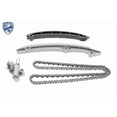 Kuva VAICO V10 10030 BEK Jakoketjusarja Liukuraiteilla, ketjunkiristimellä Ketju koteloitu, Hammasketju VOLKSWAGEN: Scirocco III, CC, Tiguan I