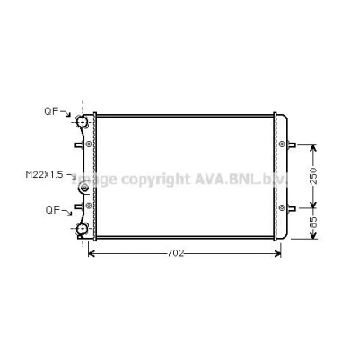 Kuva PRASCO AI2129 Jäähdytin Alumiini 650 415 34 pikaliittimet Jäähdytysrivat mekaan. kiinnitetyt VOLKSWAGEN: GOLF 4, 4 Variant, 3