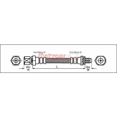 Kuva METZGER 4114730 Jarruletku 205 M10 x 1 SAAB: 9 3 Hatchback, 900 II I Combi Coupe, OPEL: Vectra A Sedan, Astra F Sedan
