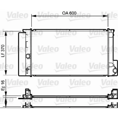 Kuva VALEO 735250 Jäähdytin Alumiini 600 370 16 lman kylmäainesäädintä Jäähdytysrivat juotetut TOYOTA: Auris Hatchback, Farmari
