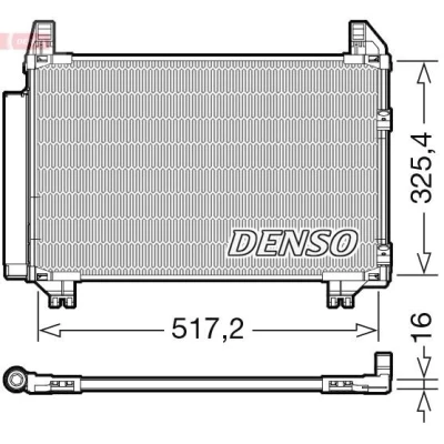 Kuva DENSO DCN50101 Ilmastoinnin Lauhdutin Vedenerottimella 498x325x16 R 134a TOYOTA: Yaris II Hatchback, I Hatchback