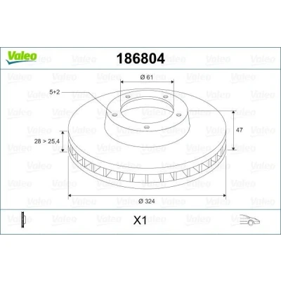Kuva Jarrulevy, Etuakseli RENAULT ESPACE IV, VEL SATIS OE 7701207357, 8200177024, 8200242318
