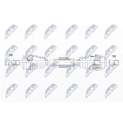 Kuva NTY NPW PL 067 Vetoakseli Etuakseli, oikea 997 OPEL: Astra J Sports Tourer