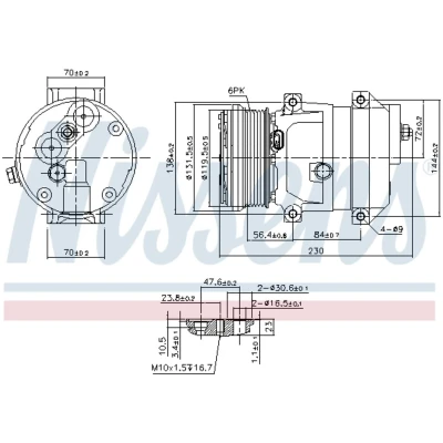 Kuva NISSENS 890050 Ilmastoinnin Kompressori V5 12 PAG 46 R 134a