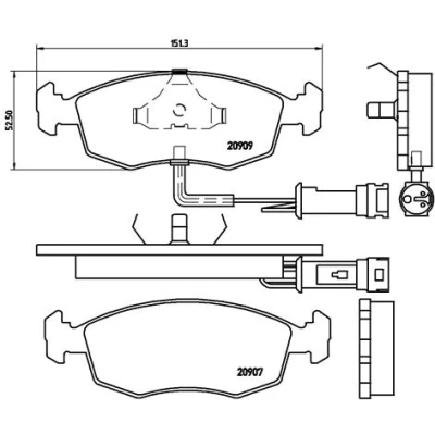 Kuva BREMBO P 24 007 Jarrupalat Sis. kulumisenilmaisimen Ilman tarvikkeita FORD: Sierra Mk1 Hatchback, Mk2 Sedan, ESCORT 4