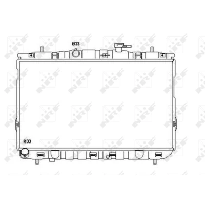 Kuva NRF 53355 Jäähdytin Alumiini 648 377 16 Jäähdytysrivat juotetut HYUNDAI: COUPE II, Elantra III Hatchback,