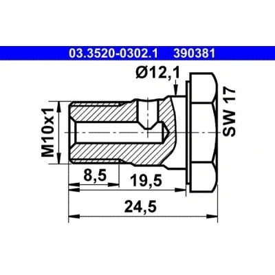 Kuva ATE 03.3520 0302.1 Ontto ruuvi