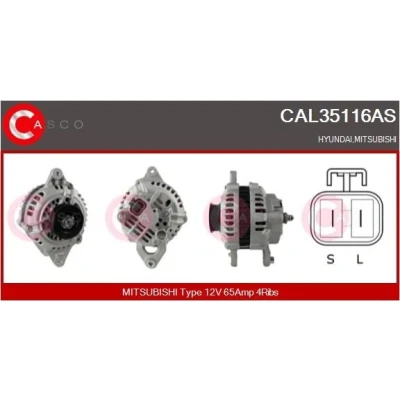 Kuva CASCO CAL15256AS Laturi 12V 140A AUDI: A6 C6 Avant, A4 B7 Sedan, VOLKSWAGEN: Passat B5 GP Variant, Sedan