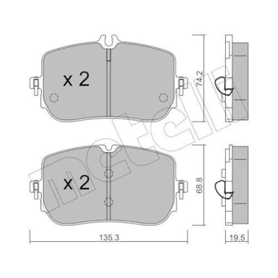 Kuva METELLI 22 1268 0 Jarrupalat Kulumisenilmaisemelle MERCEDES BENZ: A sarja