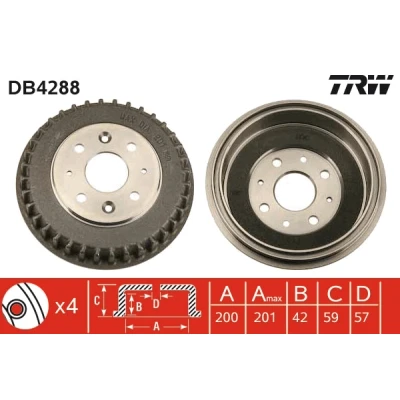 Kuva TRW DB4288 Jarrurumpu FIAT: Panda II Hatchback, OPEL: Astra F CC, Sedan