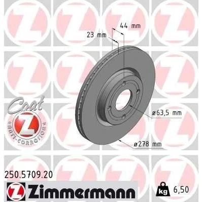 Kuva ZIMMERMANN 250.5709.20 Jarrulevyt 278 23 4/4 4 108 tuuletettu sisältä pinnoitettu FORD: FIESTA 7