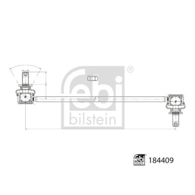 Kuva FEBI BILSTEIN 184409 Koiranluu Etuakseli, vasen, oikea 330mm M12 x 1,25 mutterien kanssa Teräs TOYOTA: Corolla XII Hatchback
