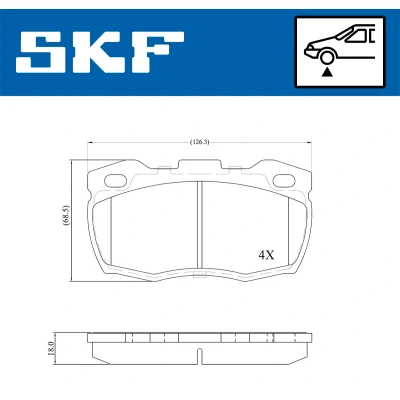 Kuva SKF VKBP 80435 Jarrupalat Ei kulumisenilmaisimelle LAND ROVER: Defender SUV