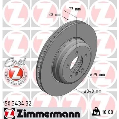 Kuva ZIMMERMANN FORMULA F COAT Z 150.3434.32 Jarrulevyt 348 30 6/5 5 120 tuuletettu sisältä, kaksiosainen jarrulevy pinnoitettu hiiliteräs BMW: Touring