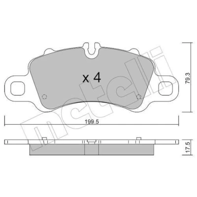 Kuva METELLI 22 1254 0 Jarrupalat Kulumisenilmaisemelle