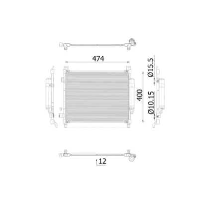 Kuva MAHLE ORIGINAL AC 1027 000S Ilmastoinnin Lauhdutin Vedenerottimella 16 10,15 490 NISSAN: Note II Hatchback