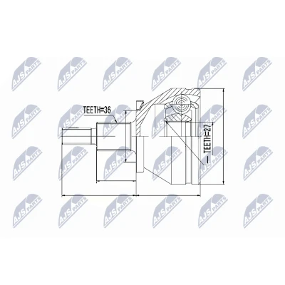 Kuva Nivelsarja, vetoakseli, Etuakseli, oikea, vasen AUDI, SEAT, SKODA, VW OE 6Q0407311D, 6Q0498099F