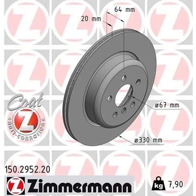 Kuva ZIMMERMANN COAT Z 150.2952.20 Jarrulevyt 330 20 6/5 5 112 tuuletettu sisältä pinnoitettu hiiliteräs BMW: Touring, Sedan, X3, TOYOTA: Supra V