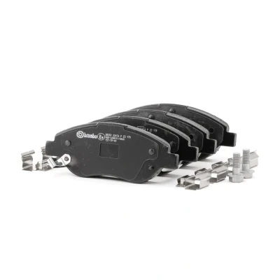 Kuva BREMBO P 23 178 Jarrupalat akustisella kulumavaroittimella Jarrusatulan ruuveilla Tarvikkeilla FIAT: Tipo Farmari