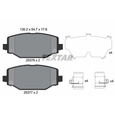 Kuva TEXTAR 2537601 Jarrupalat akustisella kulumavaroittimella Tarvikkeilla FIAT: Freemont, CHRYSLER: GRAND 5OYAGER 5, DODGE: Journey MPV