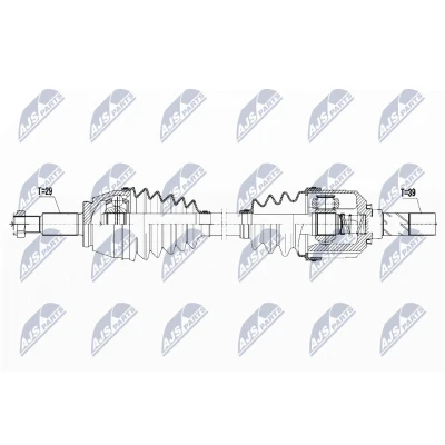 Kuva NTY NPW RE 087 Vetoakseli Etuakseli, vasen 680 90