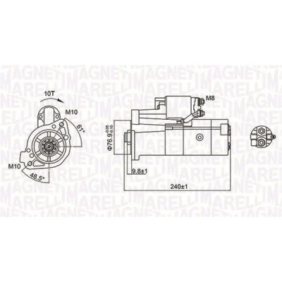 Kuva MAGNETI MARELLI 063721221010 Starttimoottori 12 2,2 10 MITSUBISHI: PAJERO 2