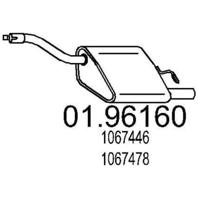 Kuva MTS 01.96160 Takaäänenvaimennin 780 FORD: Focus Mk1 Hatchback