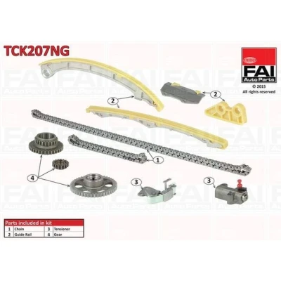 Kuva FAI AutoParts TCK207NG Jakoketjusarja ilman tiivisteitä, Hammaspyörillä Yksinkertainen, Ketju hiljainen HONDA: CR V 2