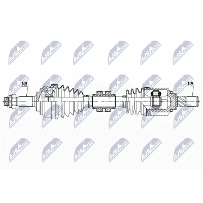 Kuva Vetoakseli NISSAN MICRA IV (k13k, K13kk), Etuakseli, vasen OE 391011HS0B