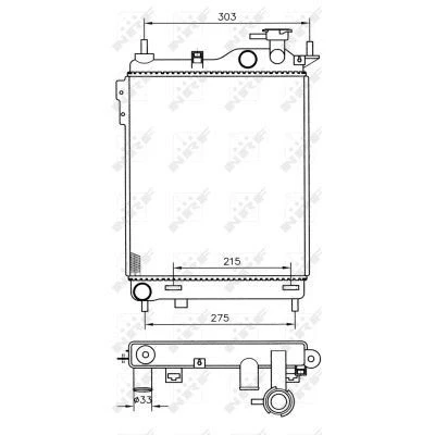 Kuva NRF 53359 Jäähdytin Alumiini 370 318 16 Jäähdytysrivat juotetut HYUNDAI: Getz