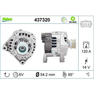 Kuva VALEO 437320 Laturi 14V 120A BMW: 3 Coupe, Z3 Roadster