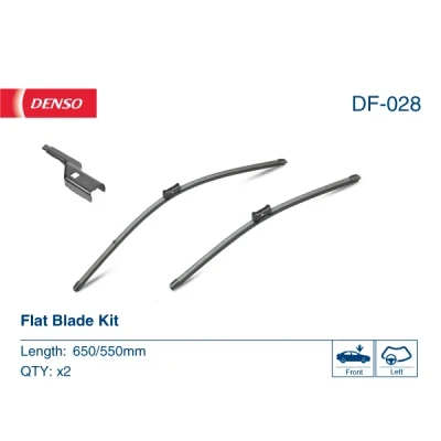 Kuva Pyyhkijänsulka Denso Flat DF 028 Rungottomat FIAT: Ducato III Flatbed Kuorma auto / Alusta, Van, Bussi, CITROËN: Jumper II Bussi