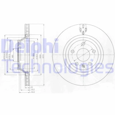 Kuva DELPHI BG4090 Jarrulevyt 310 22 5 Tuuletettu rasvattu käsittelemätön ilman pyöränlaakeria, ABS sensorirengasta AUDI: TT Coupe, A3 Hatchback