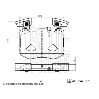 Kuva BLUE PRINT ADBP420170 Jarrupalat Etuakseli valmius kulumisenilmaisemelle MERCEDES BENZ: GLC SUV, Coupe